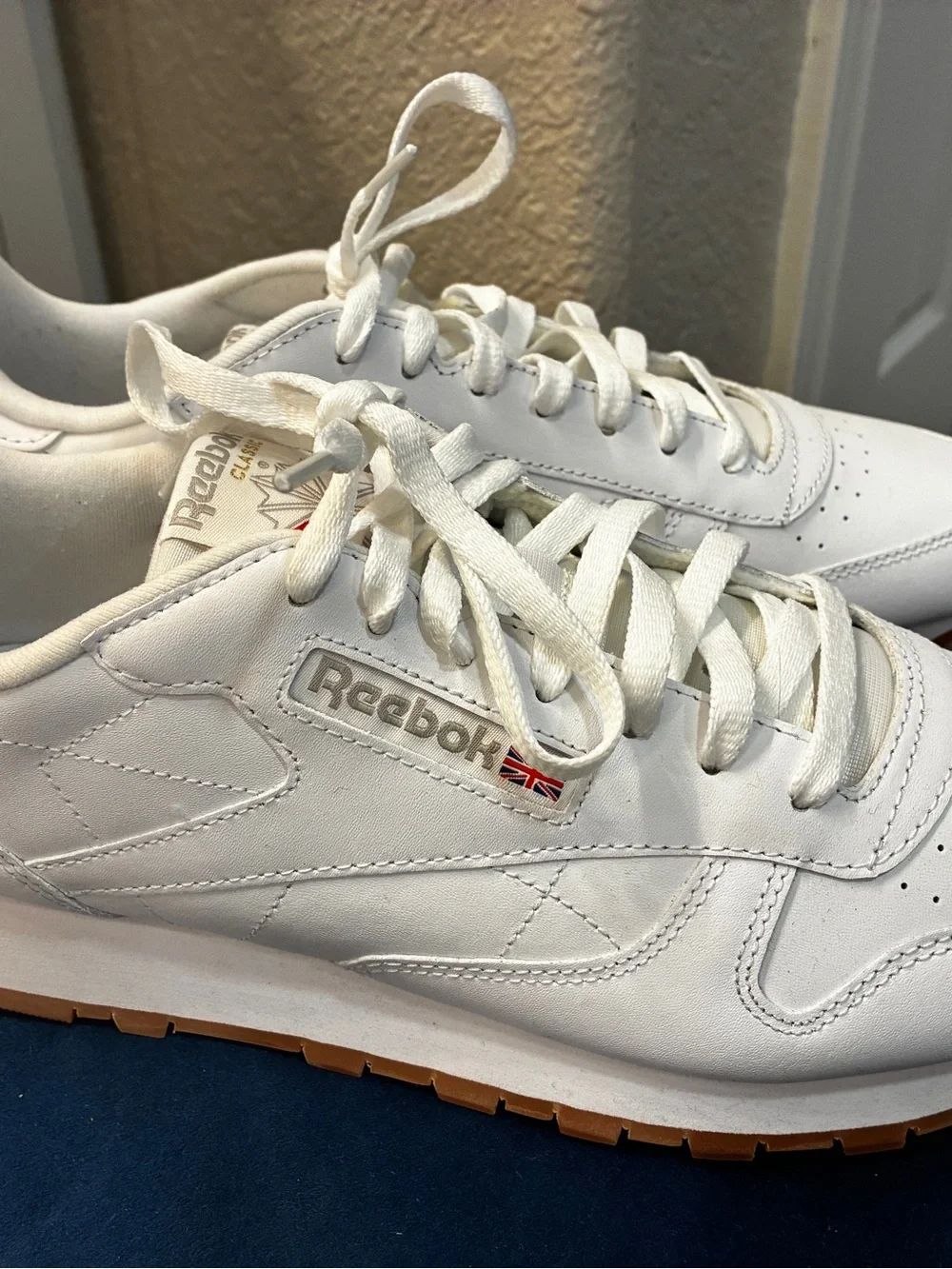 Reebok White Sneakers with Gum Outsole
